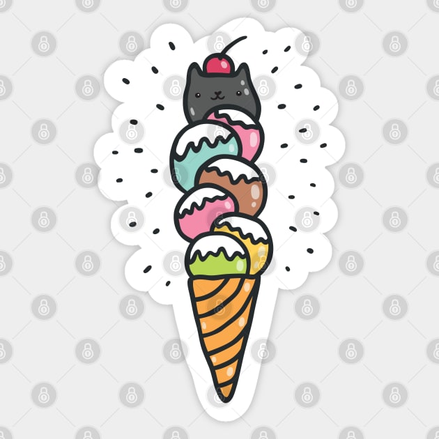 cat ice cream Sticker by kostolom3000